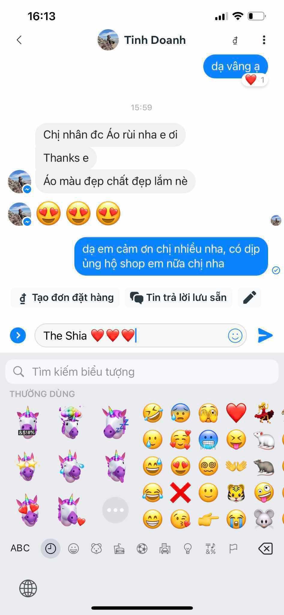 Chị nhận áo rồi em nha...